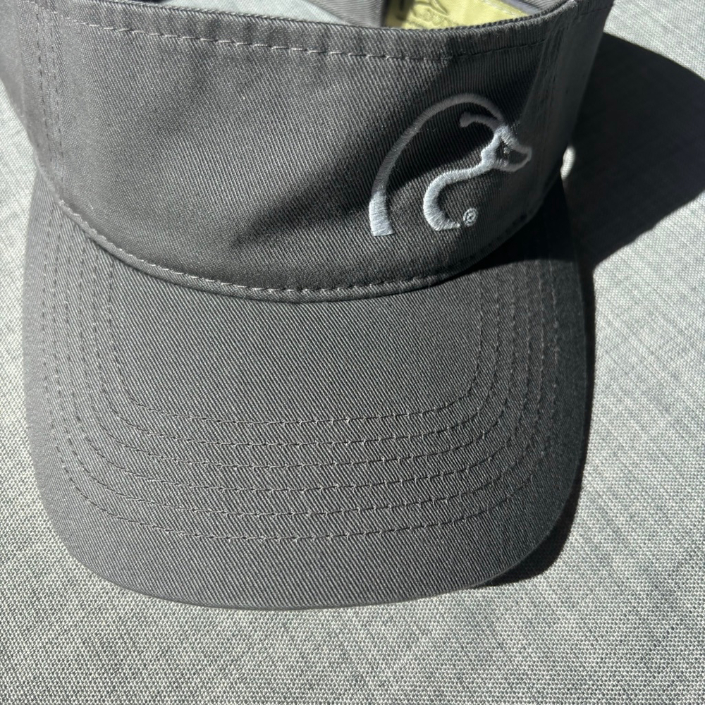 Ducks Unlimited Grey White Logo Visor One Size - Picture 2 of 6